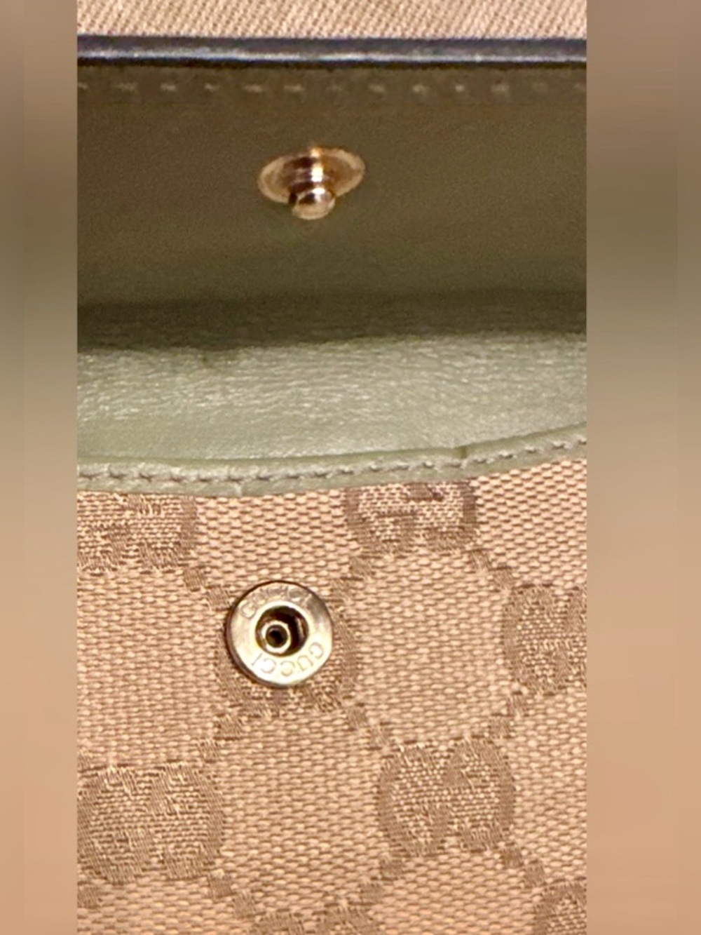 Gucci GG Canvas Heart Continental Wallet Tan Leather w/ Box Dust Bag COA - Picture 14 of 16